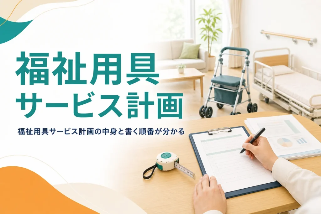 福祉用具サービス計画の中身と書く順番を解説する記事のアイキャッチ