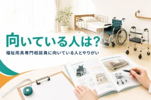 福祉用具専門相談員に向いている人と、やりがい・大変なところを解説する記事のアイキャッチ